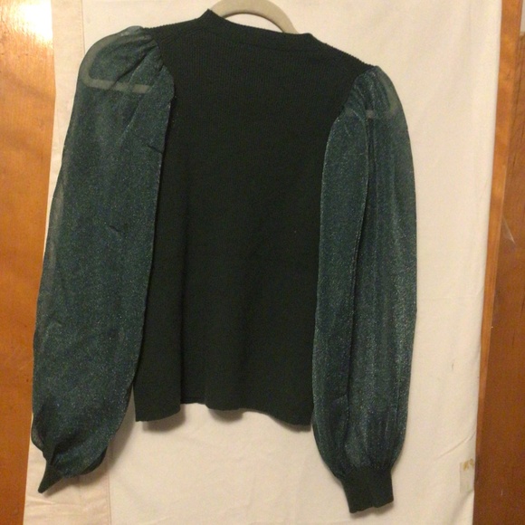 Betsy sheer balloon sleeve knit blouse by TUCKERNUCK SZ L - Picture 5 of 9